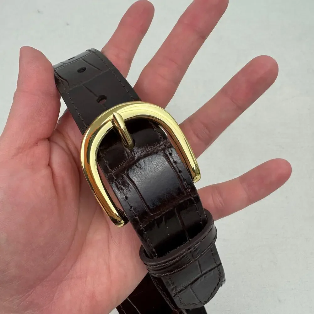 J. Crew Classic Belt in Croc-Embossed Leather - Picture 2 of 5